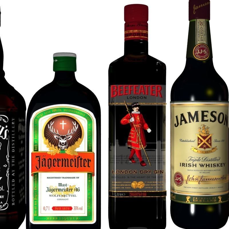Alcohol bottles 3D model_5