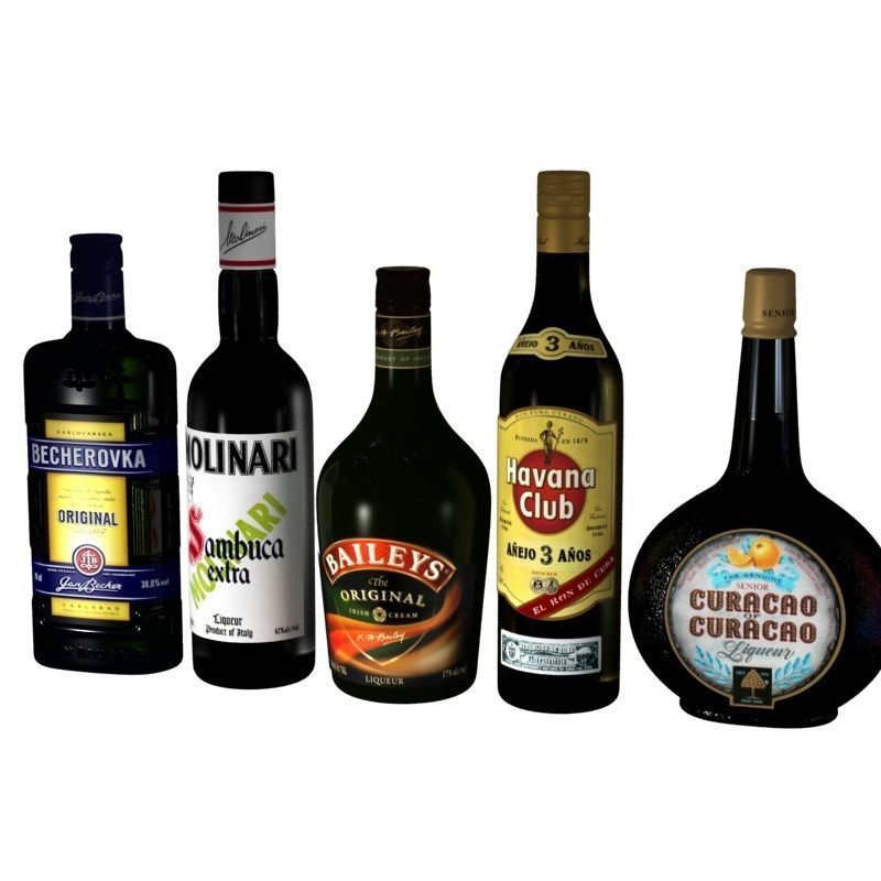 Alcohol bottles 3D model_7