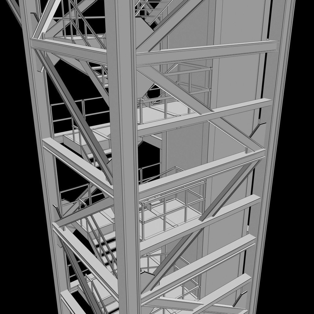 Rocket launch complex platform 3D model_14