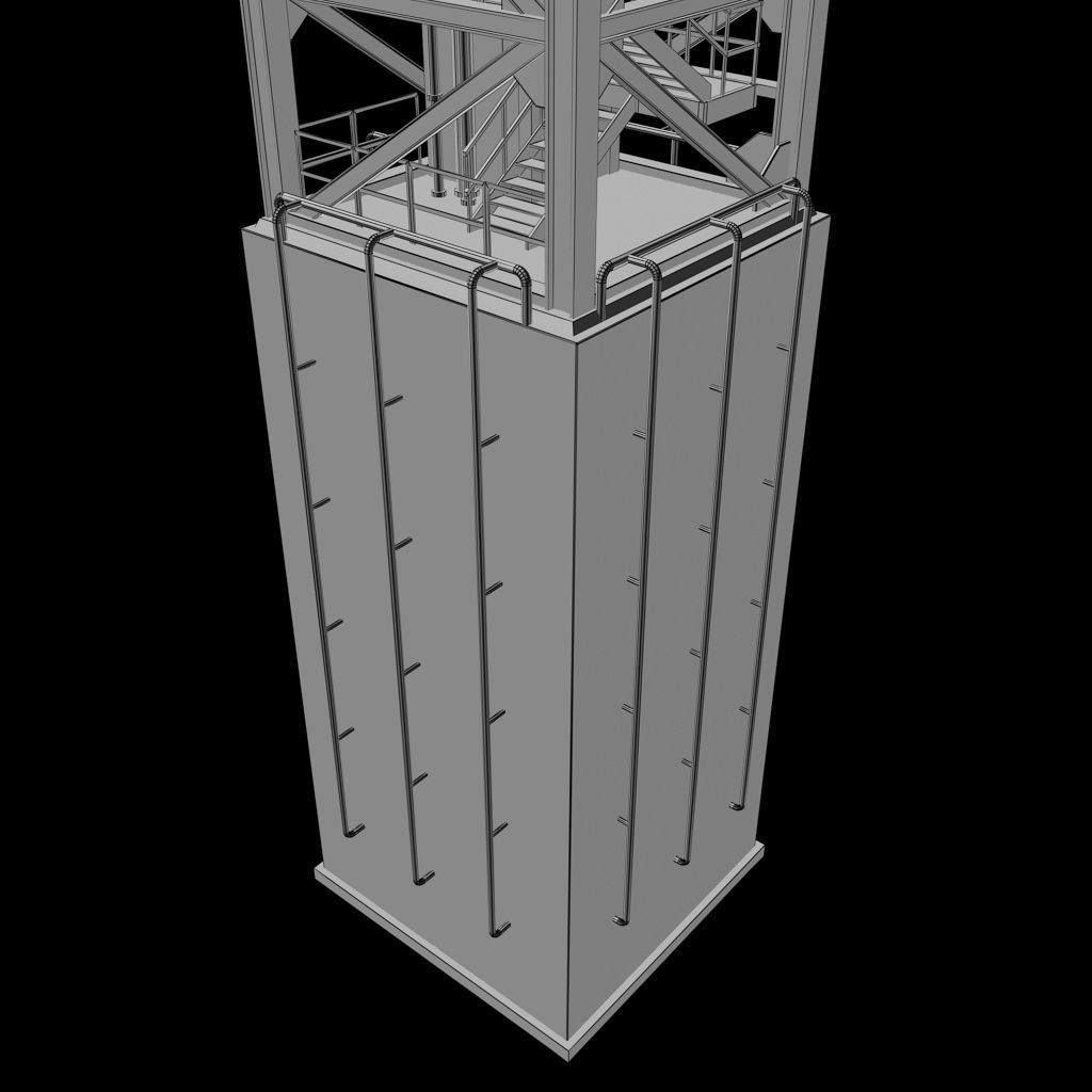 Rocket launch complex platform 3D model_13