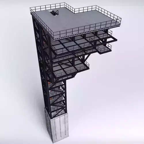 Rocket launch complex platform 3D model