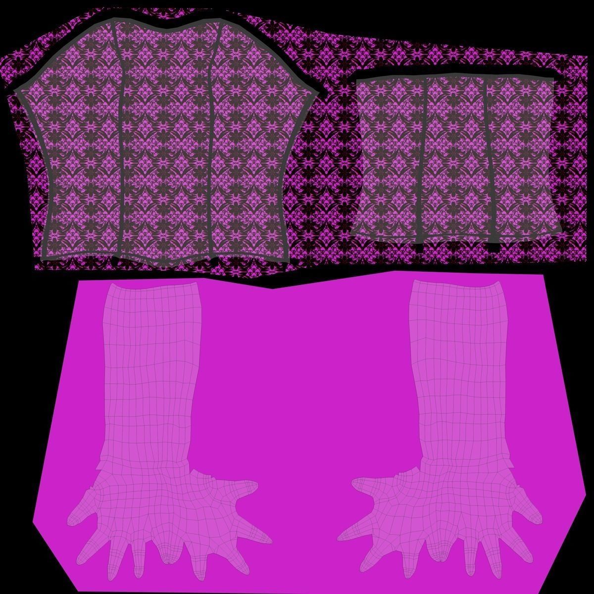 Corset Dress Low-poly 3D model_9