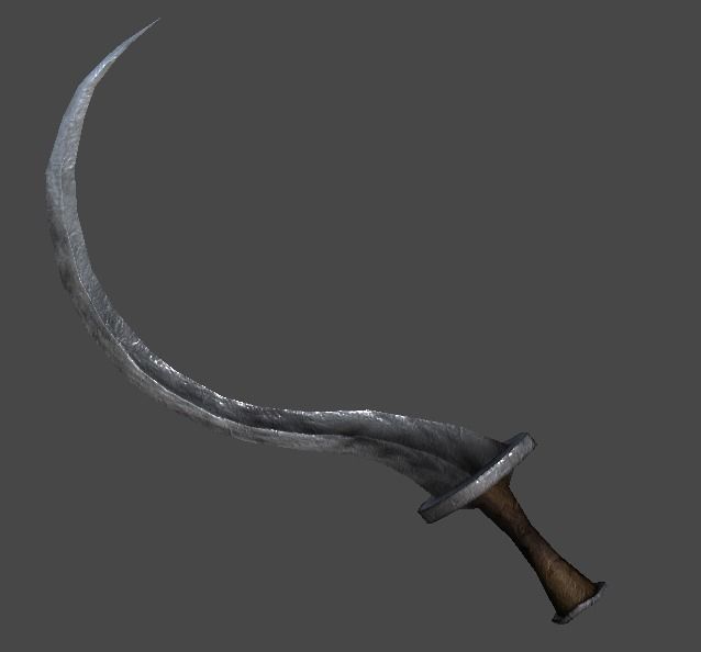 shotel1 sword Low-poly 3D model_0