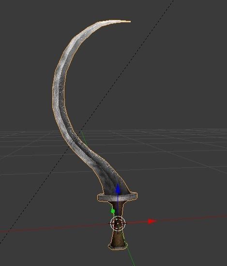 shotel1 sword Low-poly 3D model_9