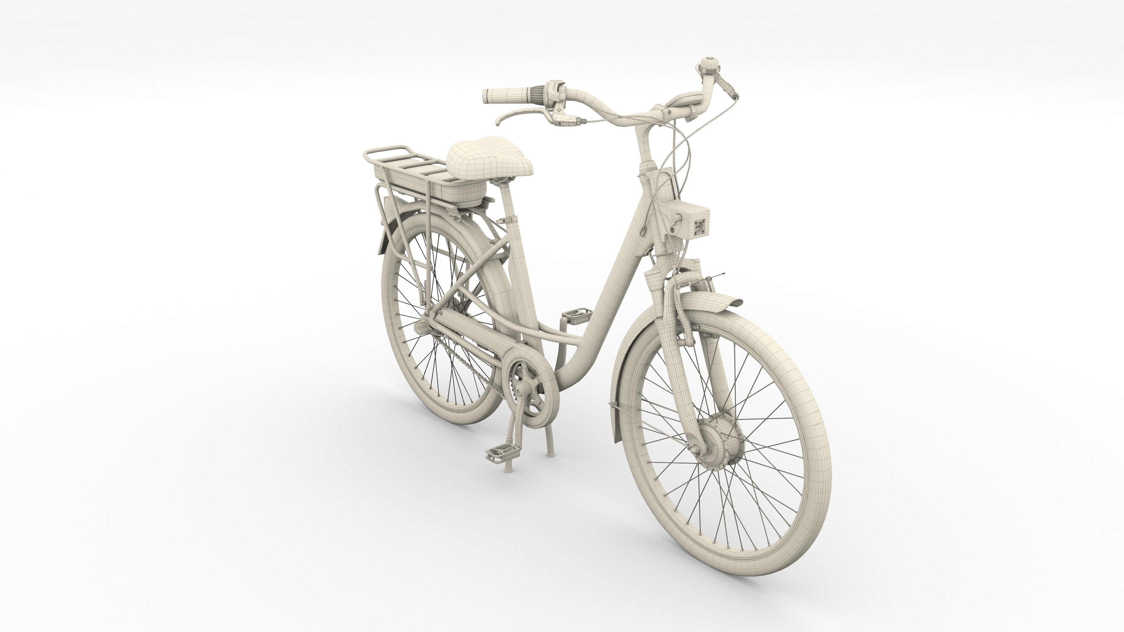 Electric City Bicycle and Station Red 3D model_42