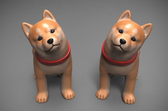 Shiba inu STL and VRML 3D print model