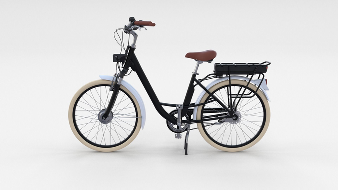 Electric City Bicycle Black 3D model