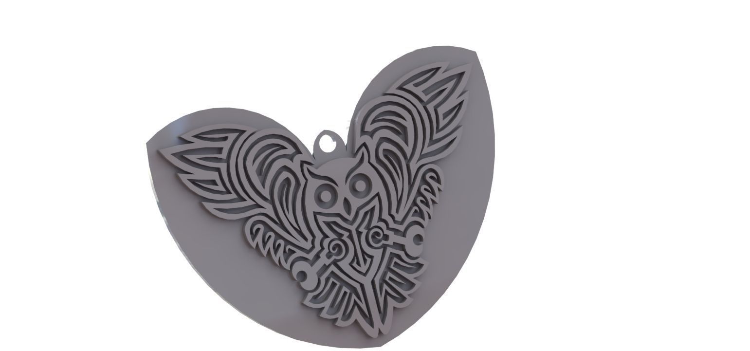 Celtic Owl - pendant Keychain earring Free 3D print model_1