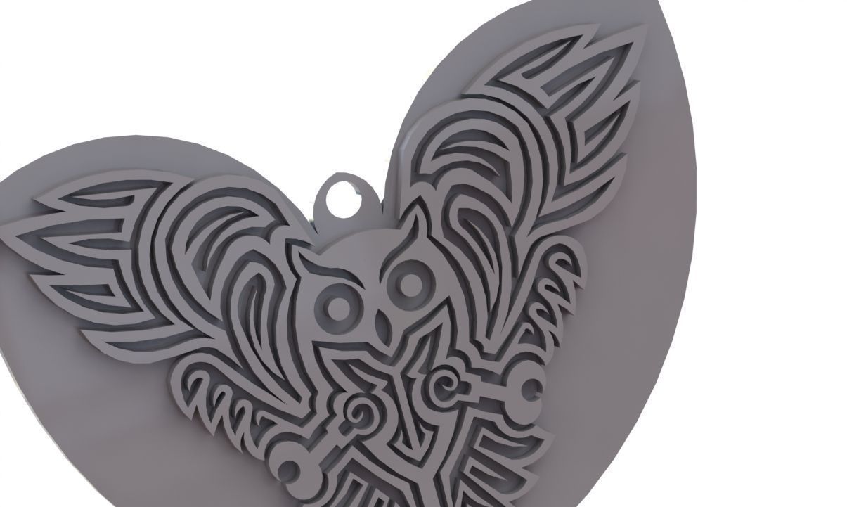 Celtic Owl - pendant Keychain earring Free 3D print model_2