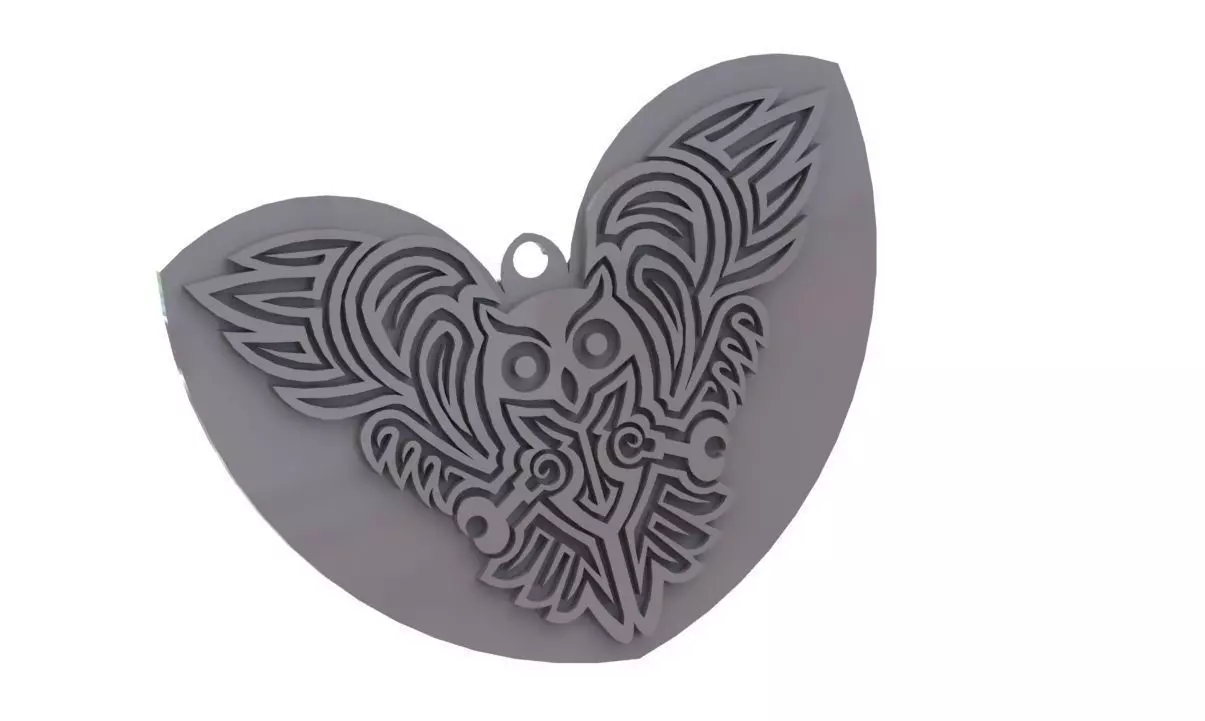 Celtic Owl - pendant Keychain earring Free 3D print model_0
