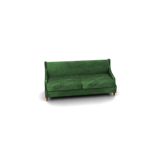 Velvet couch 3D model_1