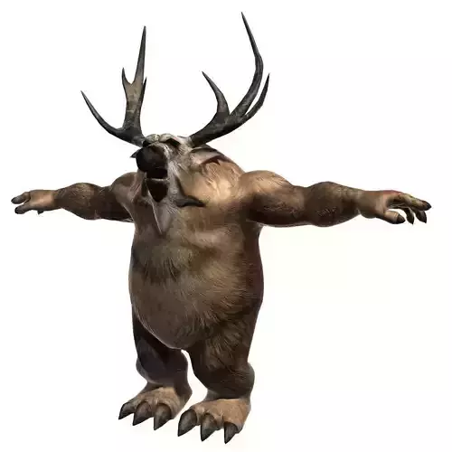 Moonkin deer with antlers Free low-poly 3D model