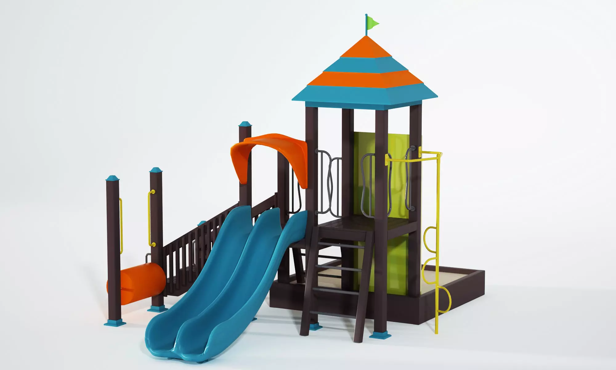 playground slide 3D model_0