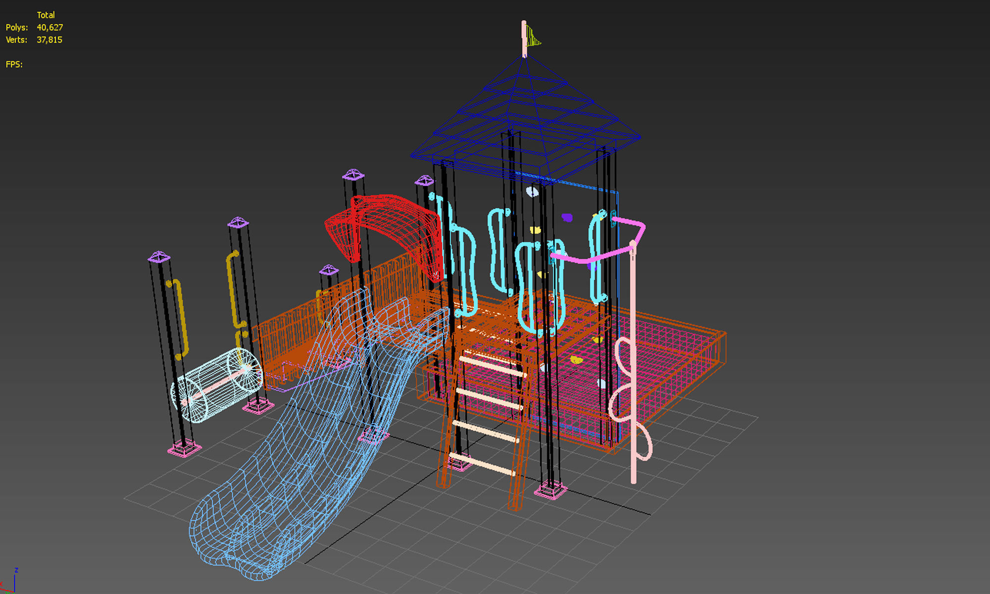 playground slide 3D model_11