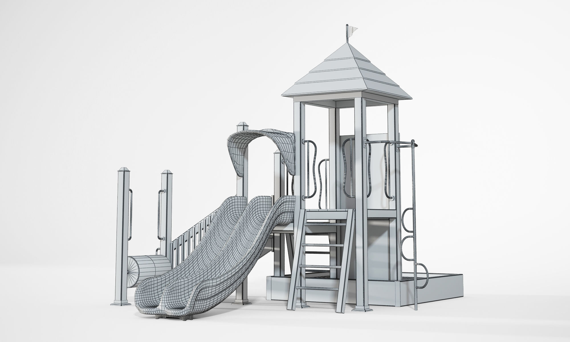playground slide 3D model_9