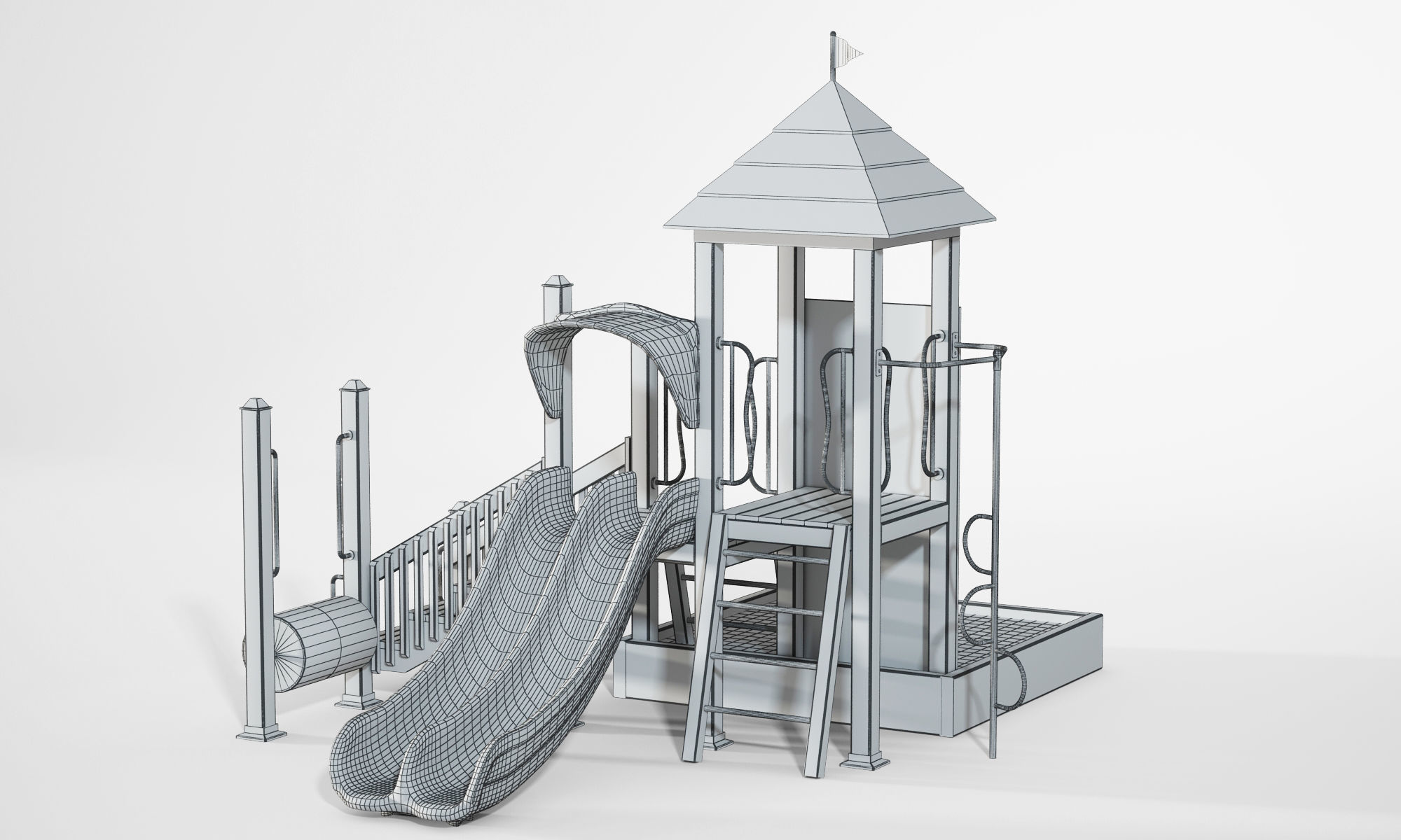 playground slide 3D model_1
