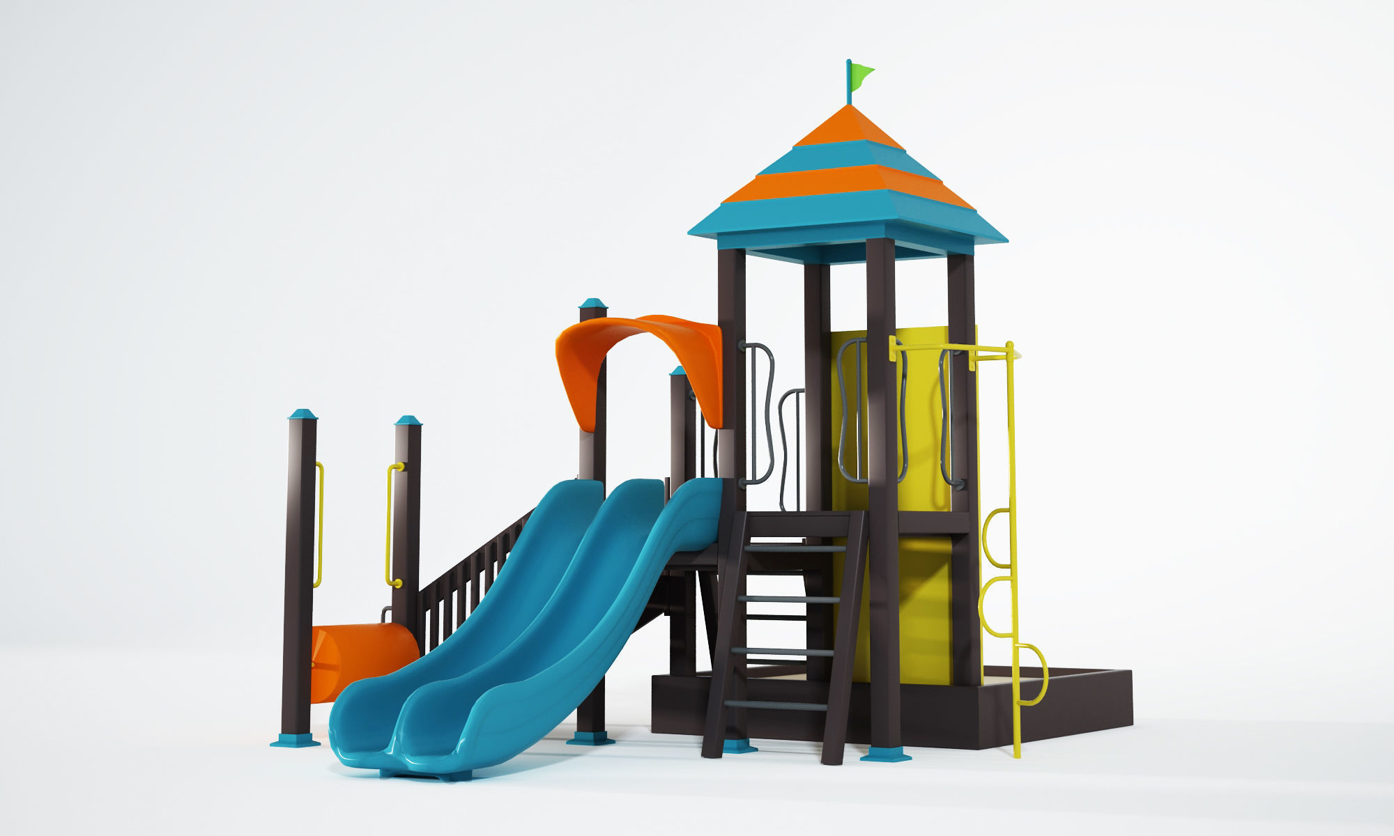 playground slide 3D model_8