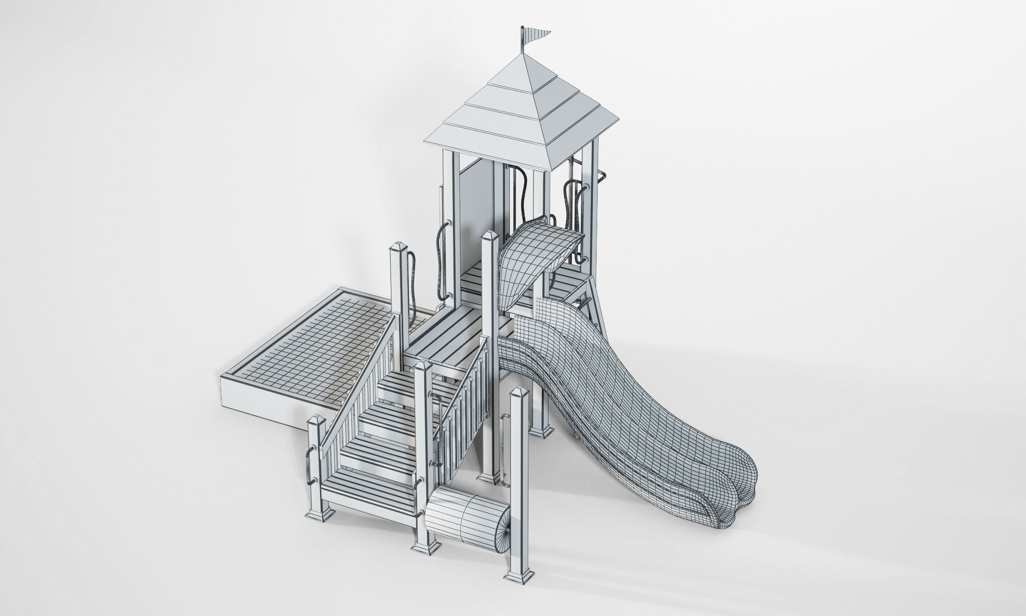 playground slide 3D model_7