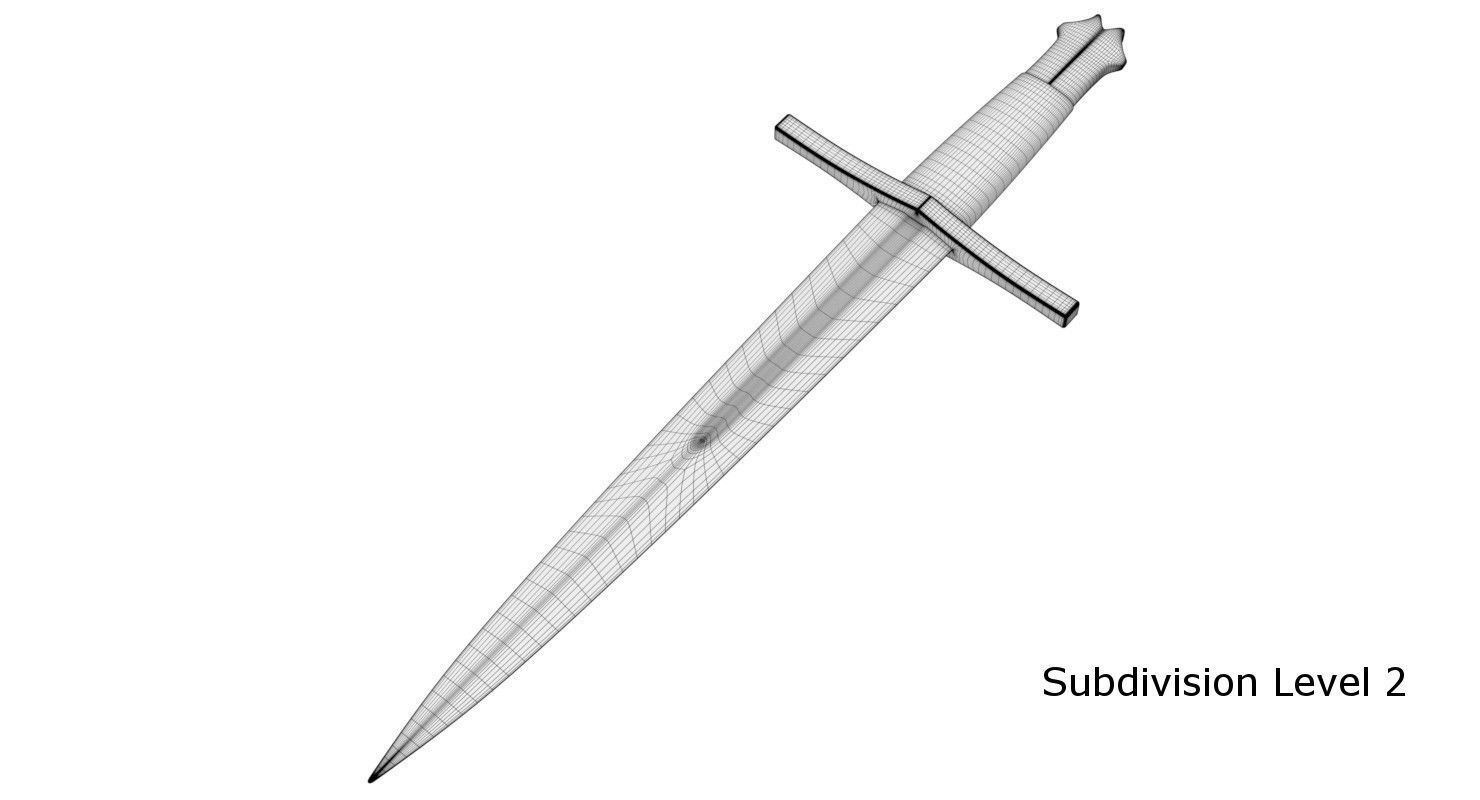 Dagger 1 sword 3D model_6