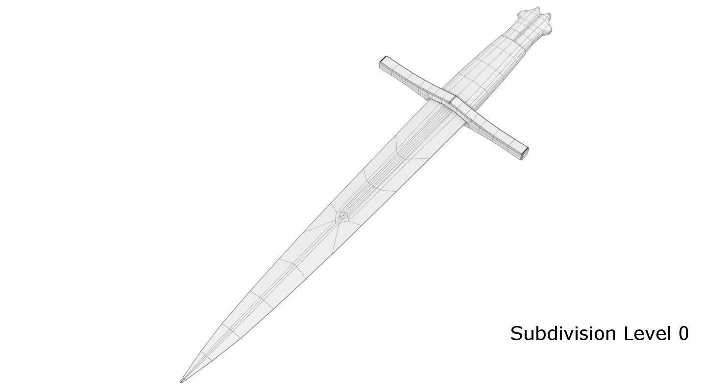 Dagger 1 sword 3D model_4