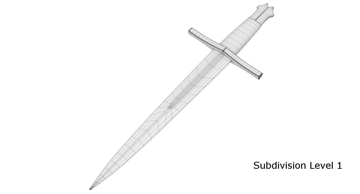 Dagger 1 sword 3D model_5
