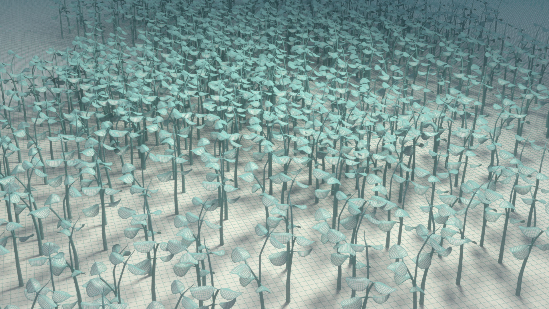 Sprouts blossoming from the ground 3D model_4