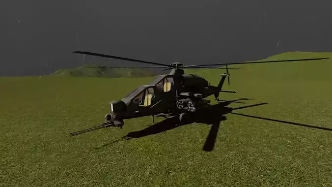 helicopter on grassy field