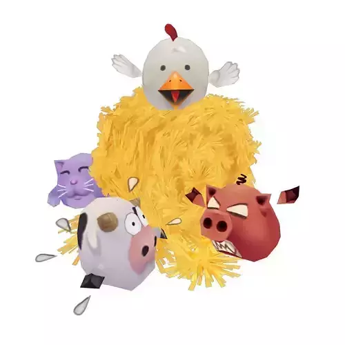 Micro Animal Set - Low Poly Hand Painted Low-poly 3D model