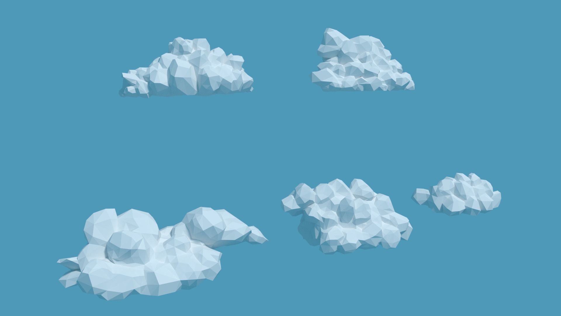 Low Poly Cumulus Clouds Pack 2 3D model_1