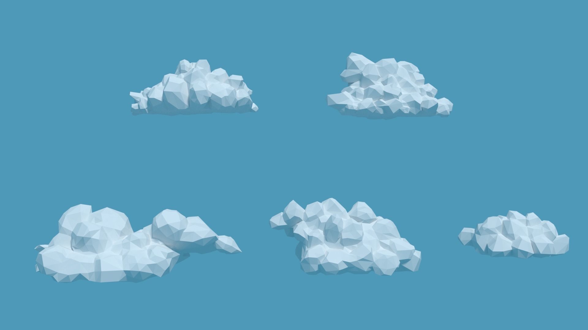 Low Poly Cumulus Clouds Pack 2 3D model_5