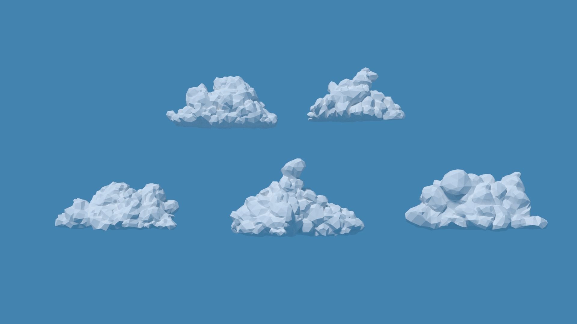 Low Poly Cumulonimbus Clouds Pack 1 3D model_0
