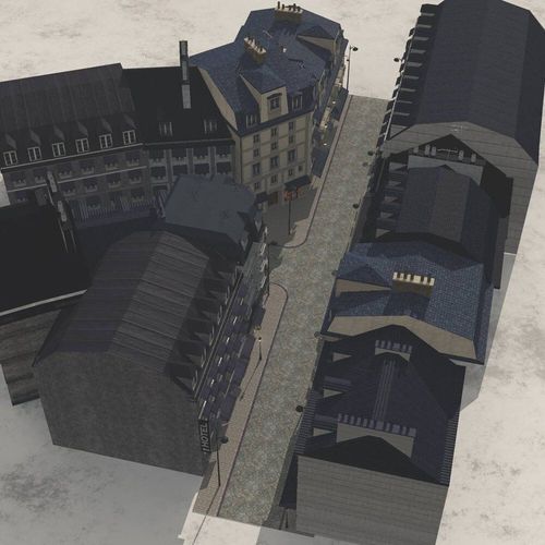European Street in obj and fbx format 3D model