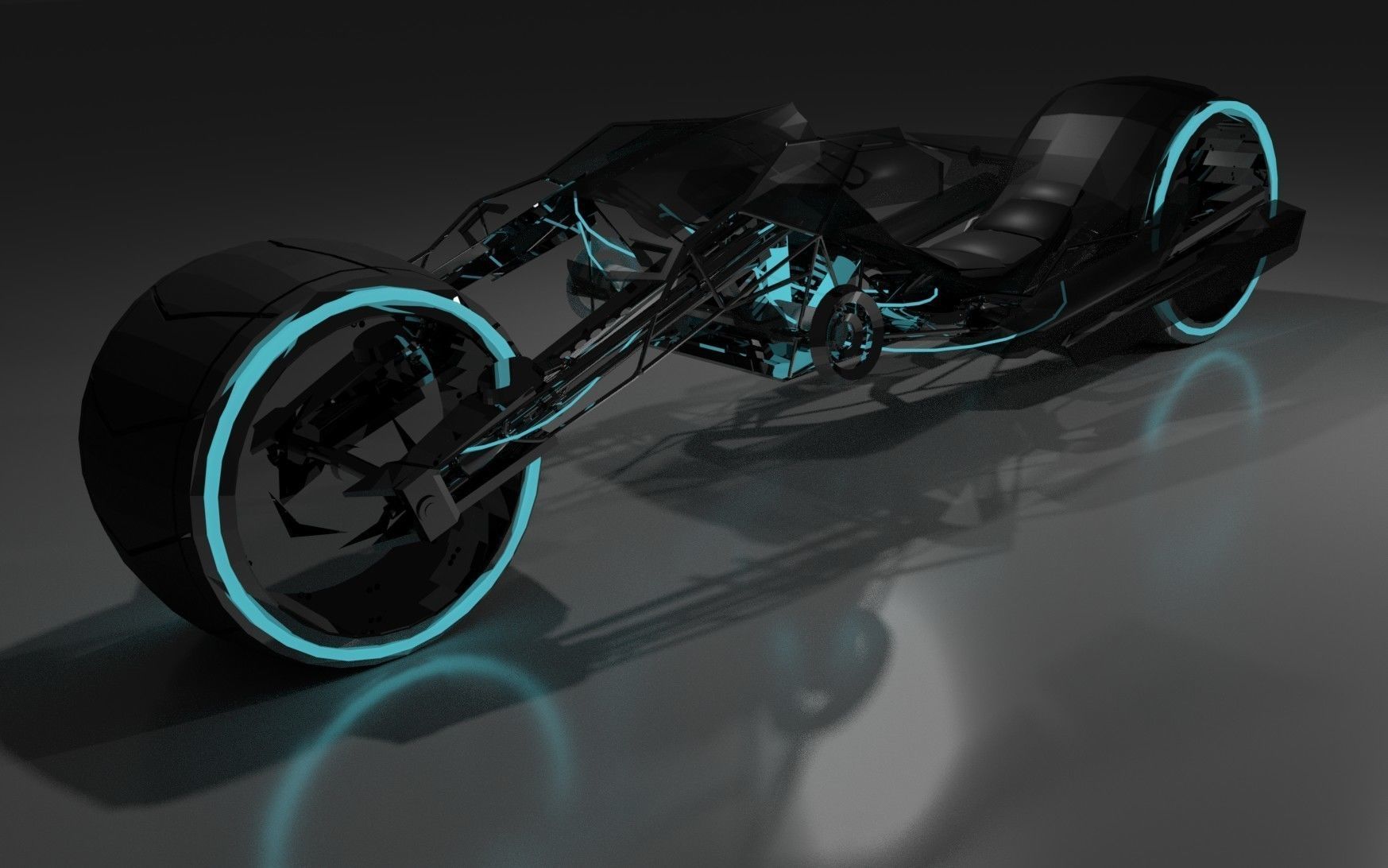 Motorcycle Concept Low-poly 3D model_1