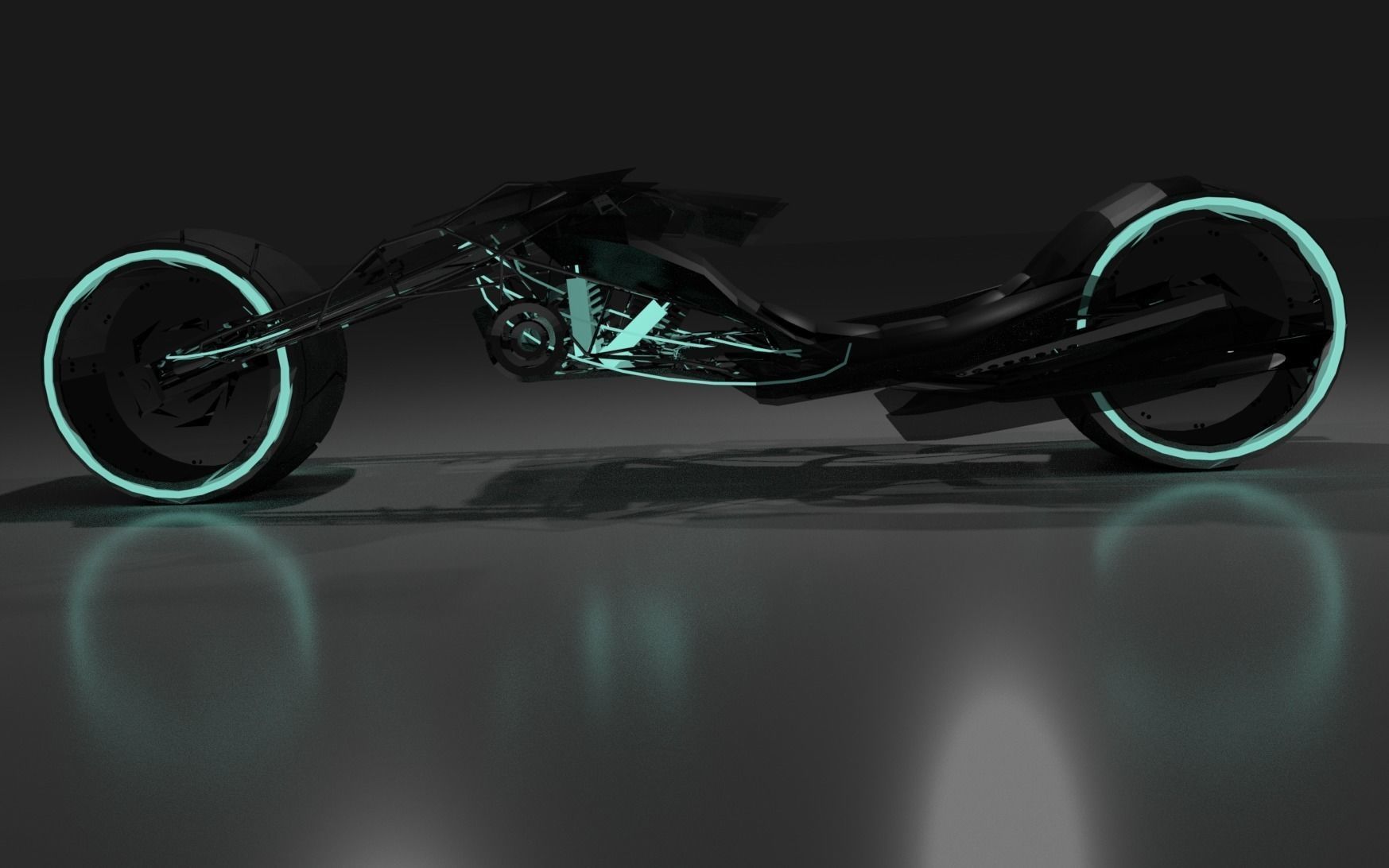 Motorcycle Concept Low-poly 3D model_2