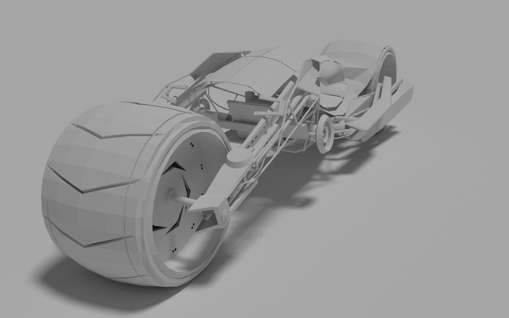 Motorcycle Concept Low-poly 3D model_4