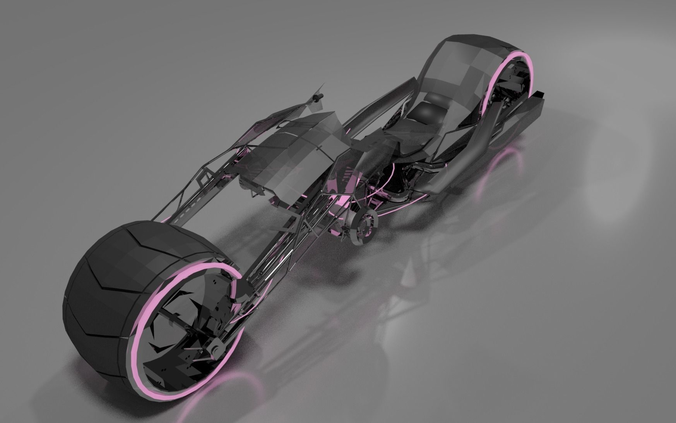 Motorcycle Concept Low-poly 3D model