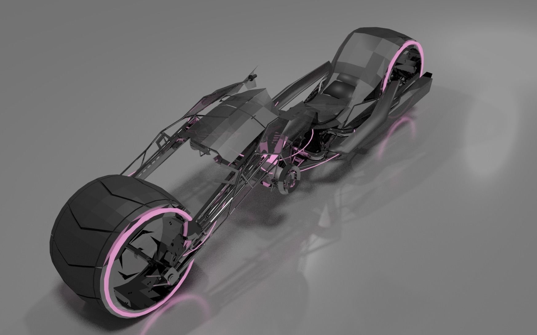 Motorcycle Concept Low-poly 3D model_0