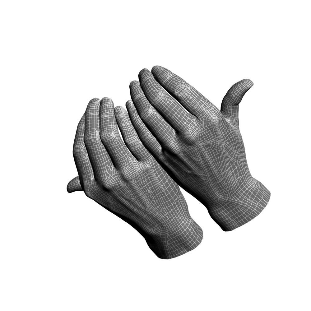 Cupped hands 3D model_9