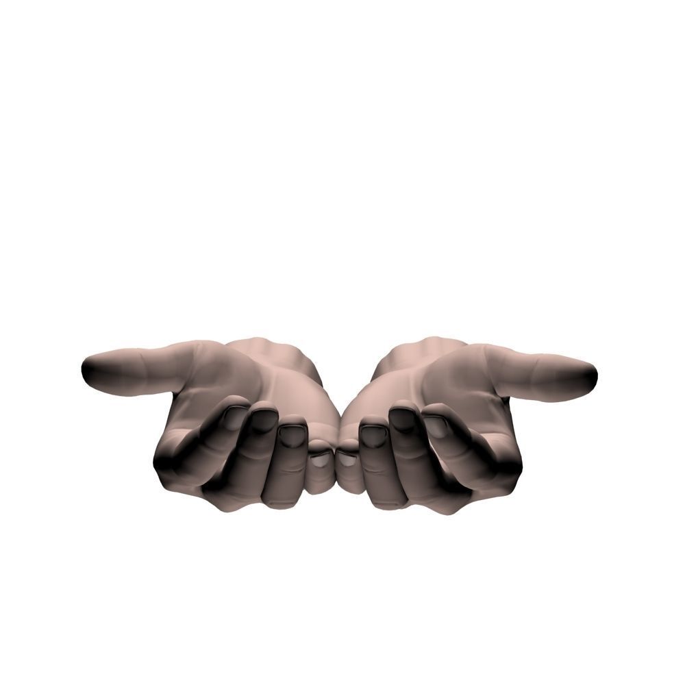Cupped hands 3D model_1