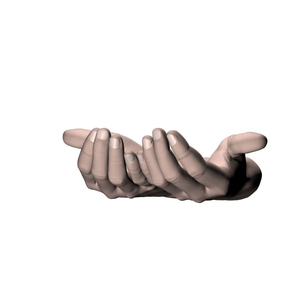 Cupped hands 3D model_2