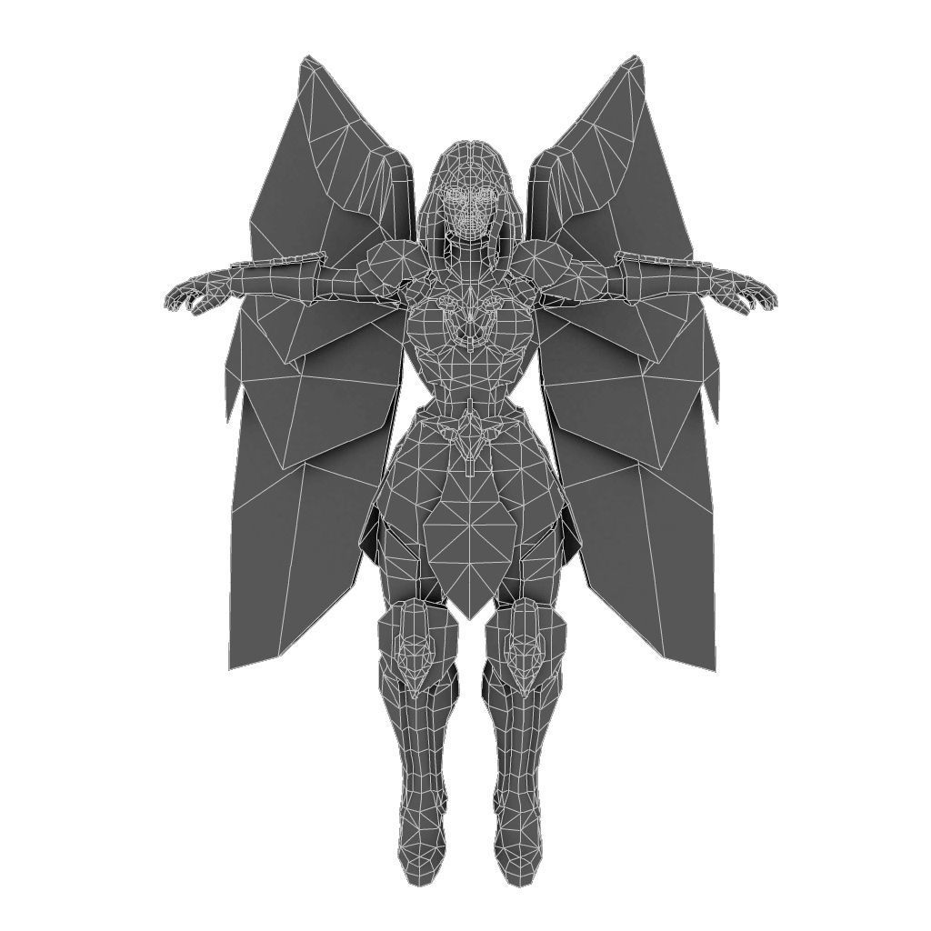 Angel Female - Low Poly Hand Painted Low-poly 3D model_12