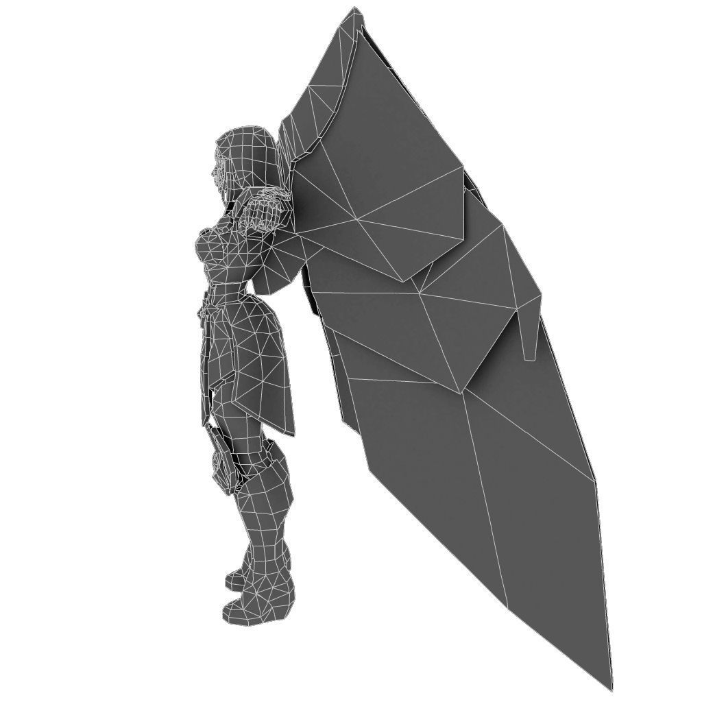 Angel Female - Low Poly Hand Painted Low-poly 3D model_16