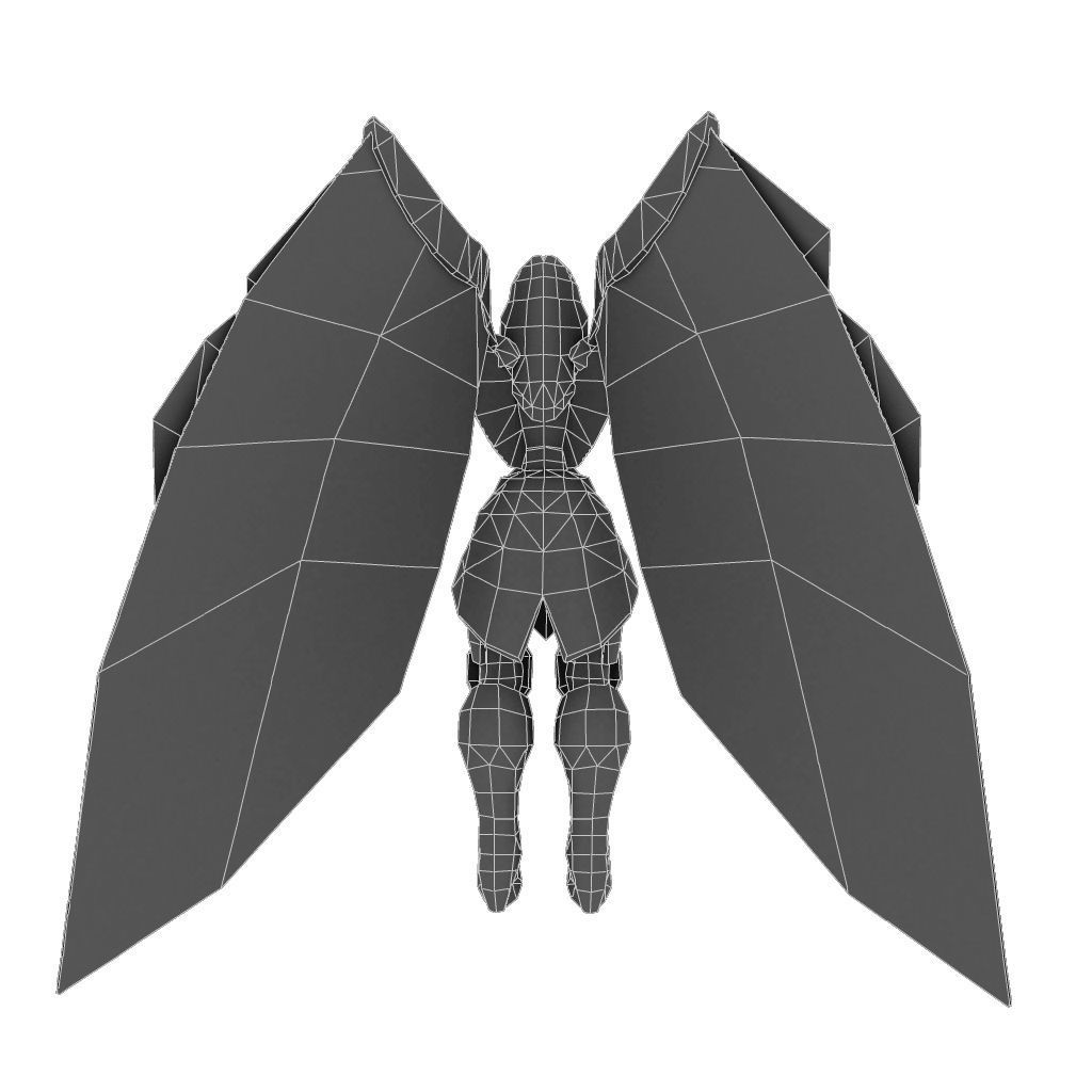 Angel Female - Low Poly Hand Painted Low-poly 3D model_14