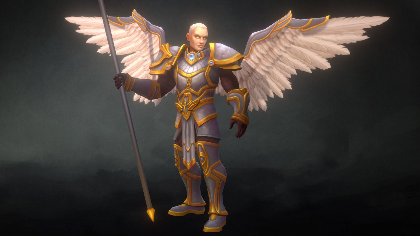 Angelic Warrior Male - Low Poly Hand Painted Low-poly 3D model_1