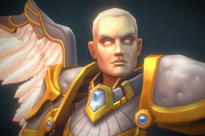 Angelic Warrior Male - Low Poly Hand Painted Low-poly 3D model