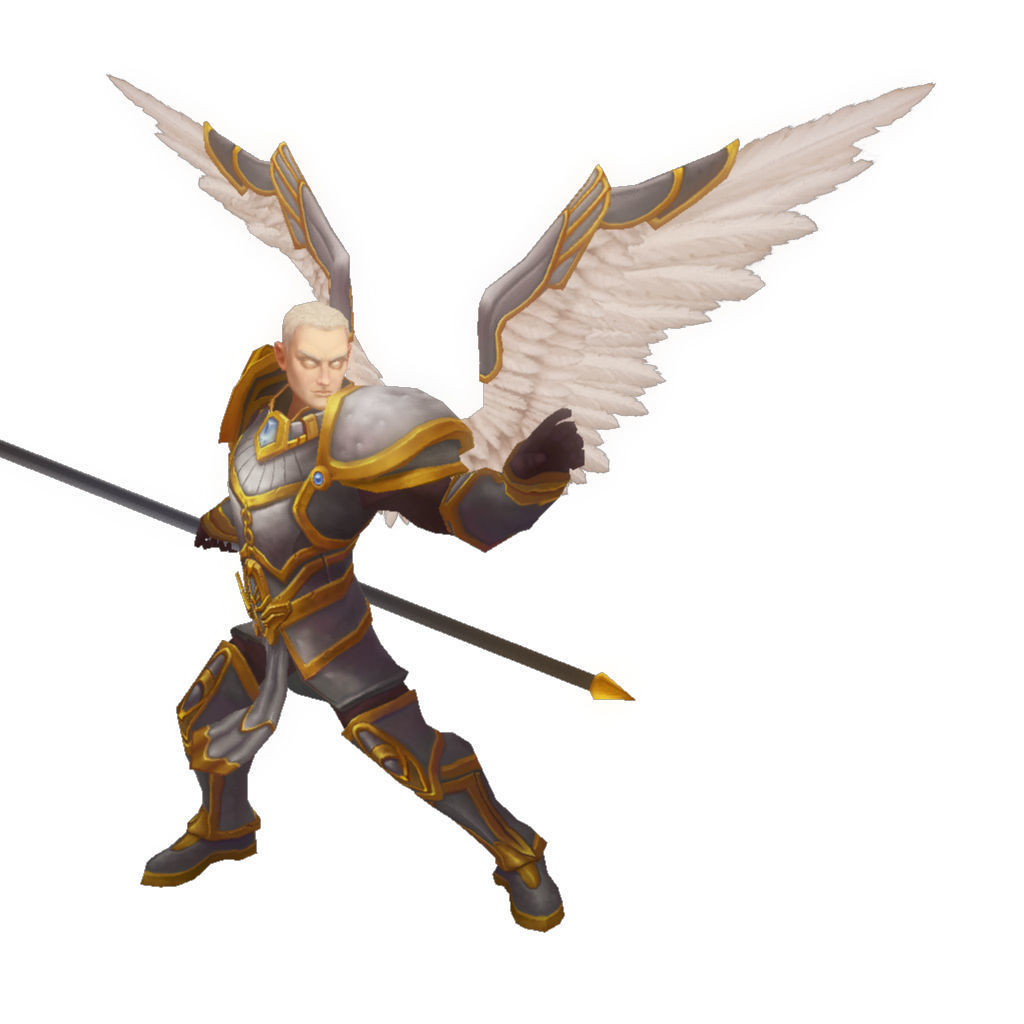Angelic Warrior Male - Low Poly Hand Painted Low-poly 3D model_2