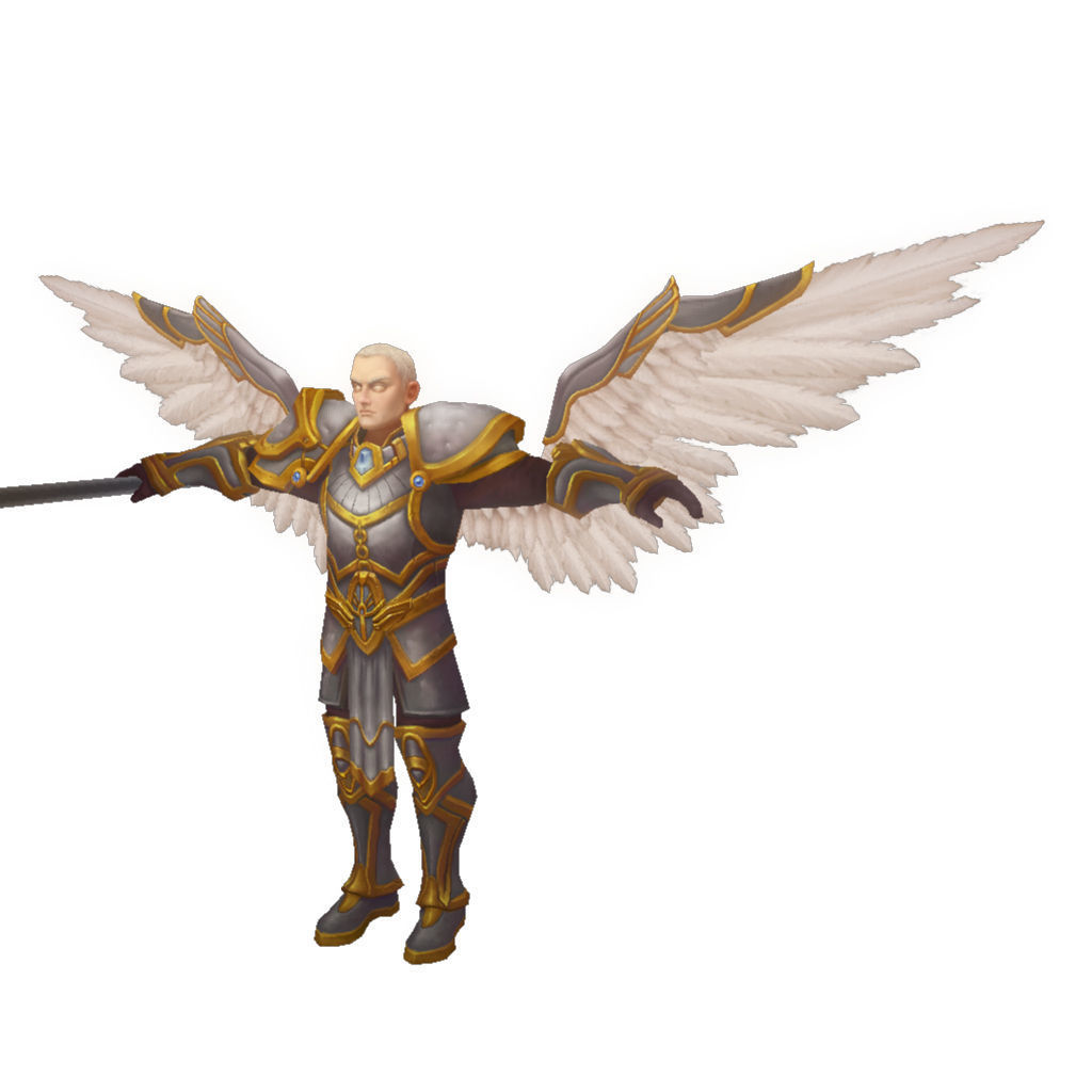 Angelic Warrior Male - Low Poly Hand Painted Low-poly 3D model_7