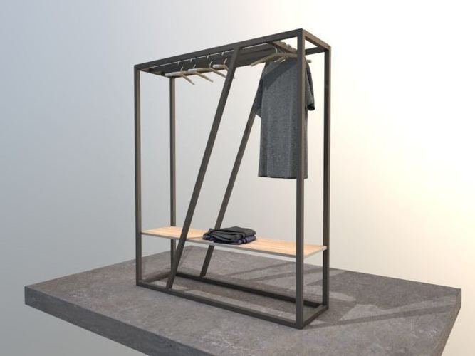 Modern rack hanger rail Free 3D model