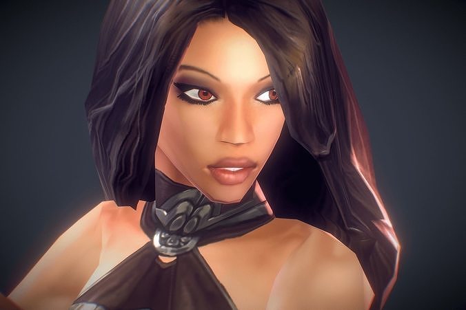 Aleysha v02 - Low Poly Hand Painted Low-poly 3D model
