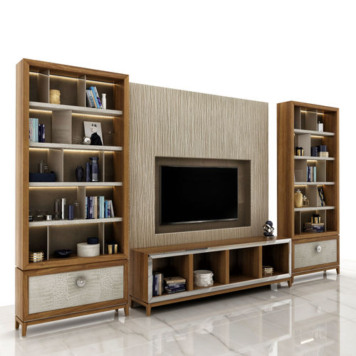 Shelving tv unit with shelves and bookshelves 3D model